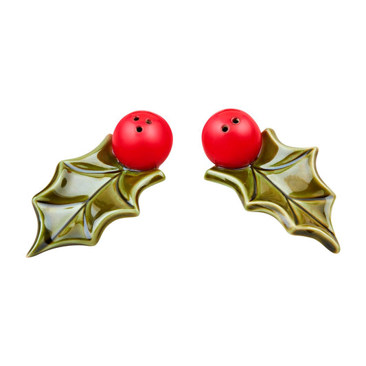 Mud Pie Holly Salt & Pepper Shaker Set