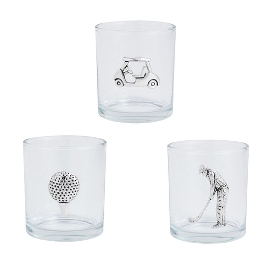 Mud Pie Golf Double Old Fashioned Glass