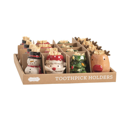 Mud Pie Farm Christmas Toothpick Holders - 4 Styles