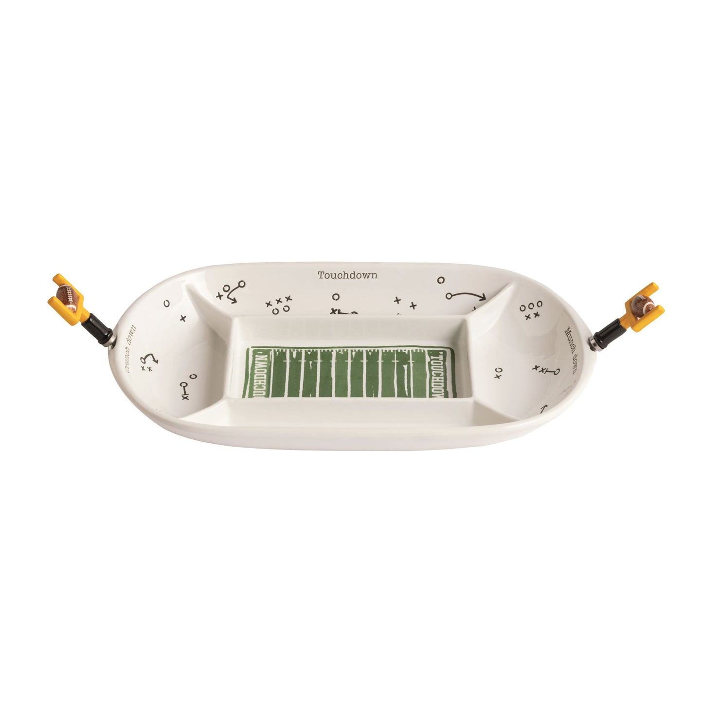 Mud Pie Divided Football Field Platter Set