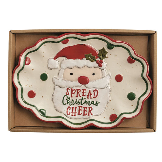 Mud Pie Santa Farm Sentiment Christmas Tray
