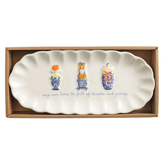 Mud Pie Pumpkin Topiary Tray