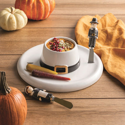 Mud Pie Reversible Pilgrim Hat Server Set