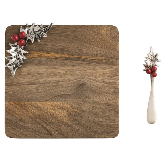 Mud Pie Wooden Holly Tray
