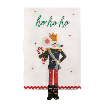 Mud Pie Christmas Dangle Embroidery Towel - 3 Styles