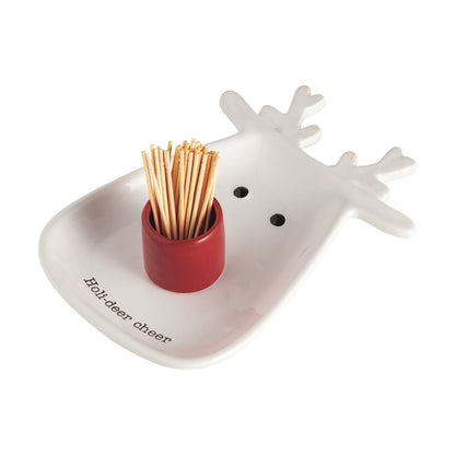 Mud Pie Christmas Toothpick Tray & Caddy Set - 2 Styles