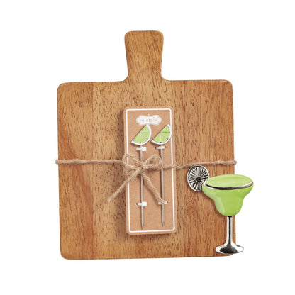 Mud Pie Margarita Acrylic Napkin Caddy & Weight Set