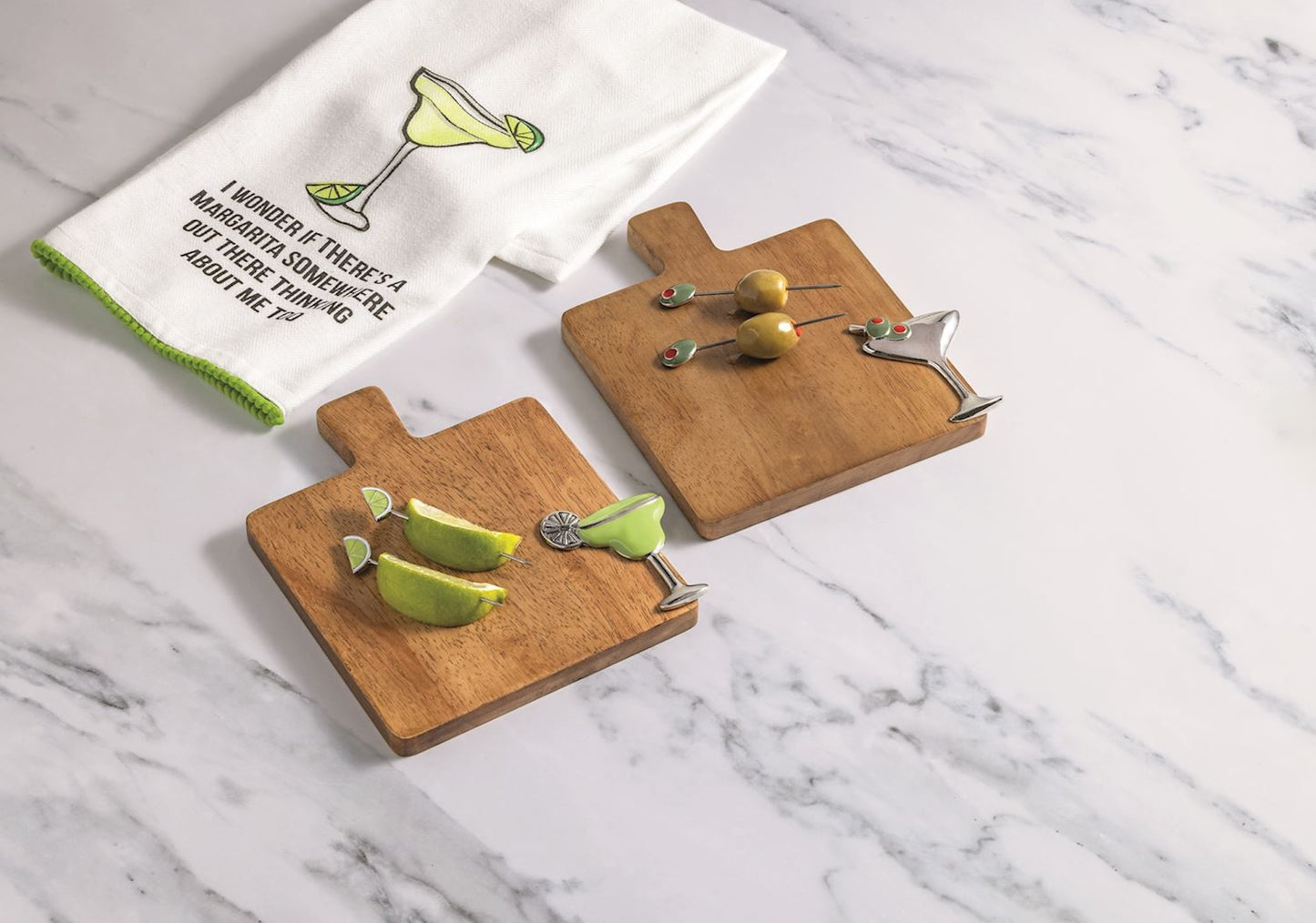 Mud Pie Margarita Acrylic Napkin Caddy & Weight Set