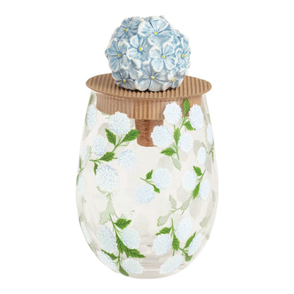 Mud Pie Hydrangea Wine Glass & Stopper Set