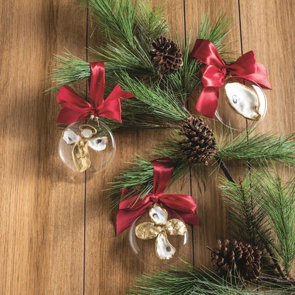 Mud Pie Angel Glass Oyster Ornament