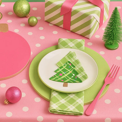 Handcrafted Pink Ball Ornament Wooden Placemats - Set of 4