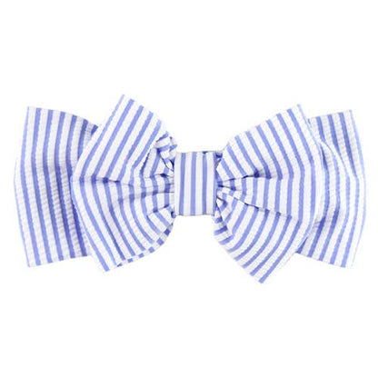 Periwinkle Blue Seersucker Bow Headband