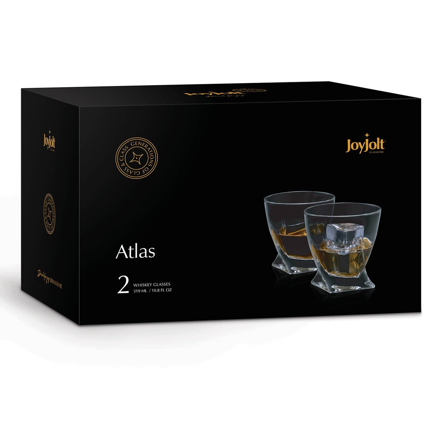 Atlas Crystal Whiskey Glasses - Set of 2