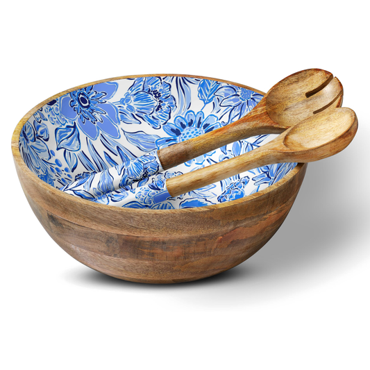 My Casita Blue Floral Decorative Serving Bowl Set