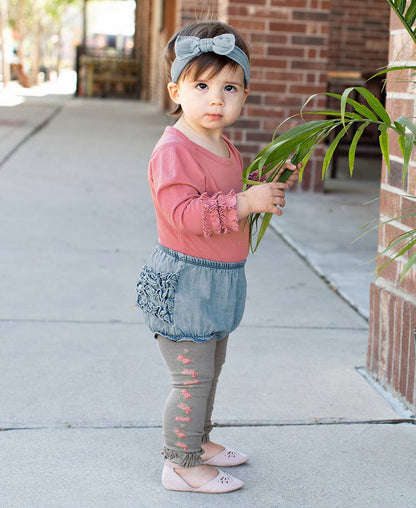 Baby Light Wash Woven Rufflebutt Bloomer