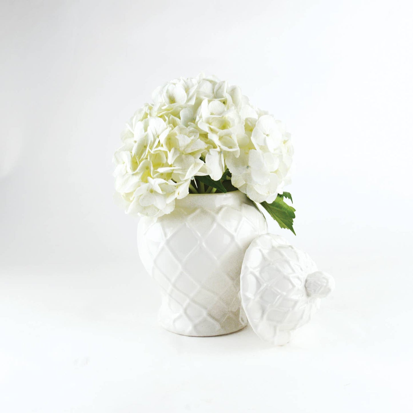8 Oak Lane - White Textured Ginger Jar - Small