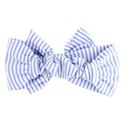 Periwinkle Blue Seersucker Bow Headband