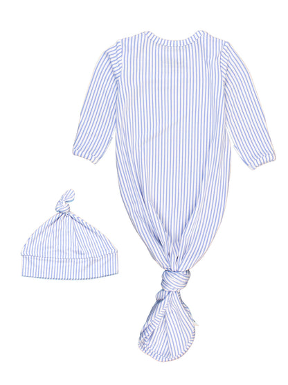 Baby Boys Periwinkle Stripe Bamboo Knotted Gift Set