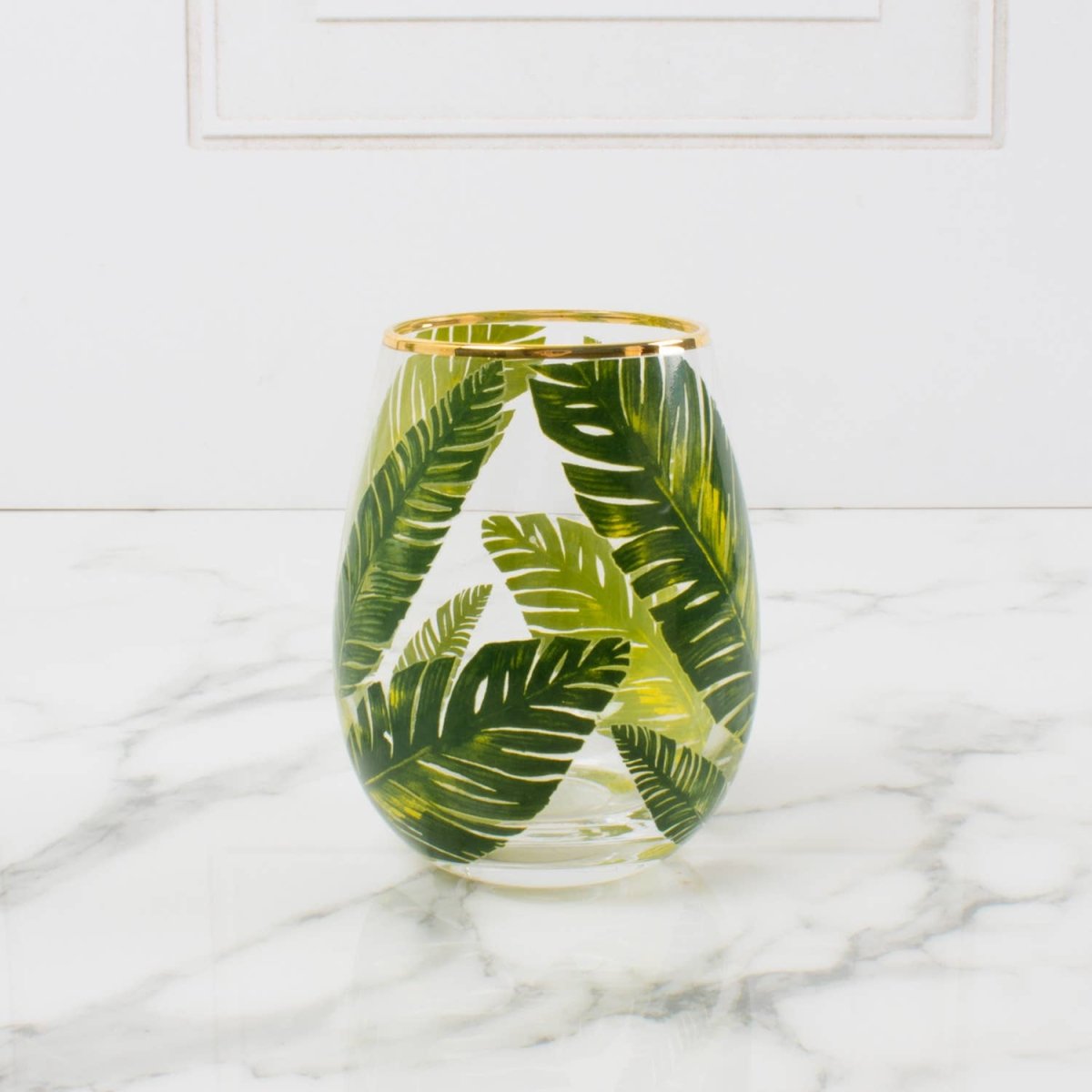 8 Oak Lane 8 Oak Lane Botanical Leaf Stemless Glass | CeCe's Home & Gifts