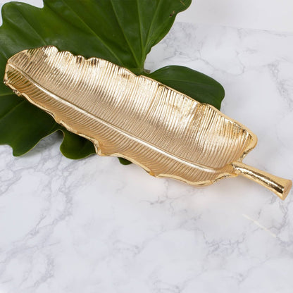 8 Oak Lane 8 Oak Lane Gold Banana Leaf Decorative Tray | CeCe's Home & Gifts