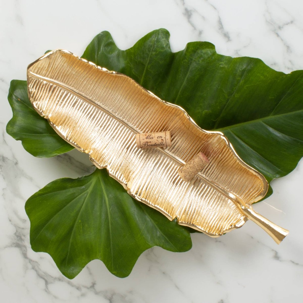 8 Oak Lane 8 Oak Lane Gold Banana Leaf Decorative Tray | CeCe's Home & Gifts