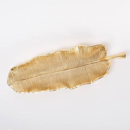 8 Oak Lane 8 Oak Lane Gold Banana Leaf Decorative Tray | CeCe's Home & Gifts