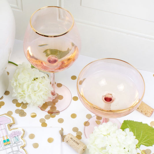 8 Oak Lane Light Pink Martini & Wine Glassware - CeCe's Home & Gifts