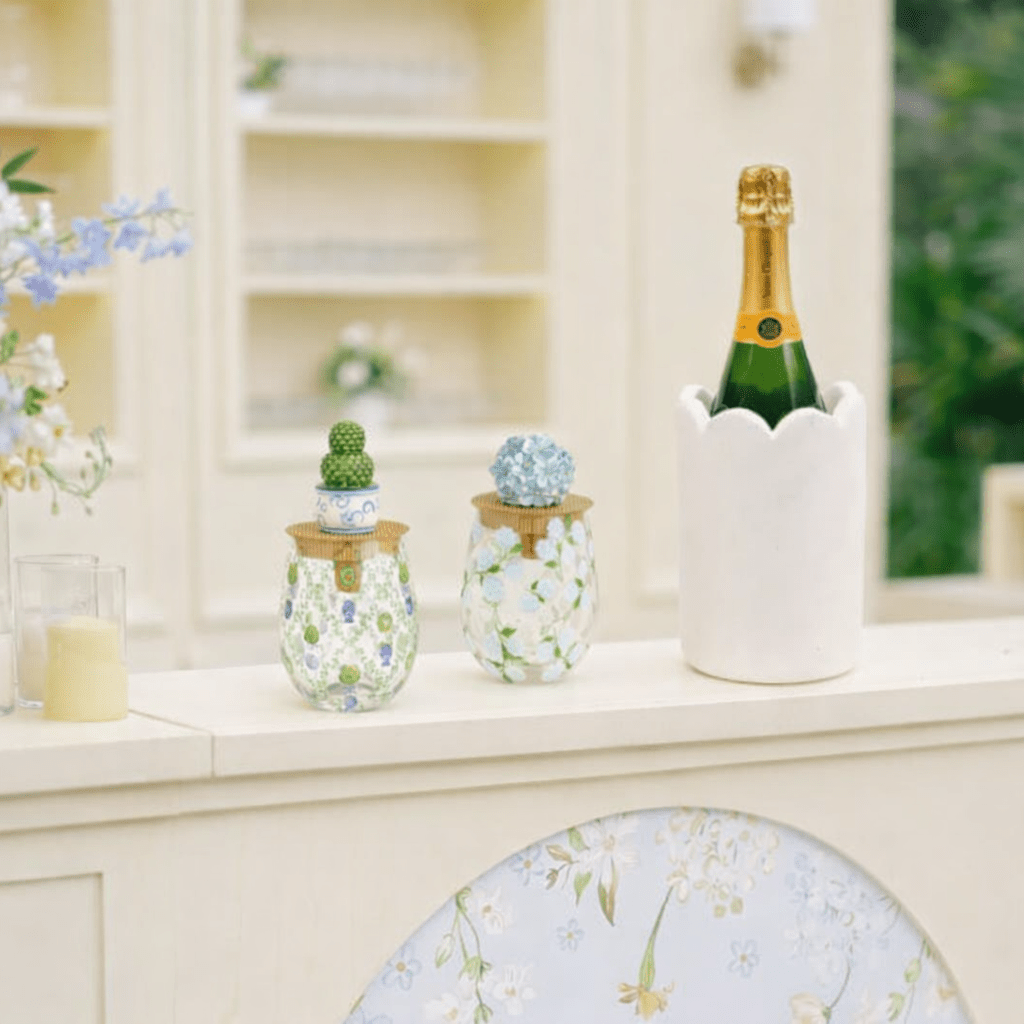 8 Oak Lane 8 Oak Lane White Marble Scalloped Wine Chiller | CeCe's Home & Gifts
