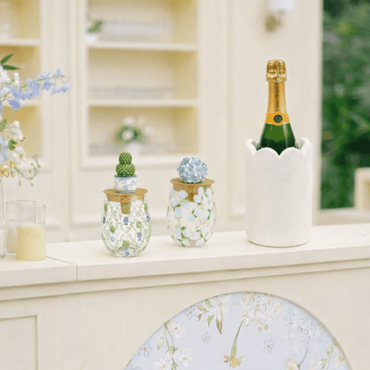 8 Oak Lane 8 Oak Lane White Marble Scalloped Wine Chiller | CeCe's Home & Gifts