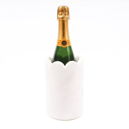 8 Oak Lane 8 Oak Lane White Marble Scalloped Wine Chiller | CeCe's Home & Gifts