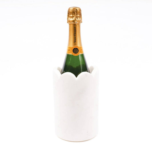 8 Oak Lane 8 Oak Lane White Marble Scalloped Wine Chiller | CeCe's Home & Gifts