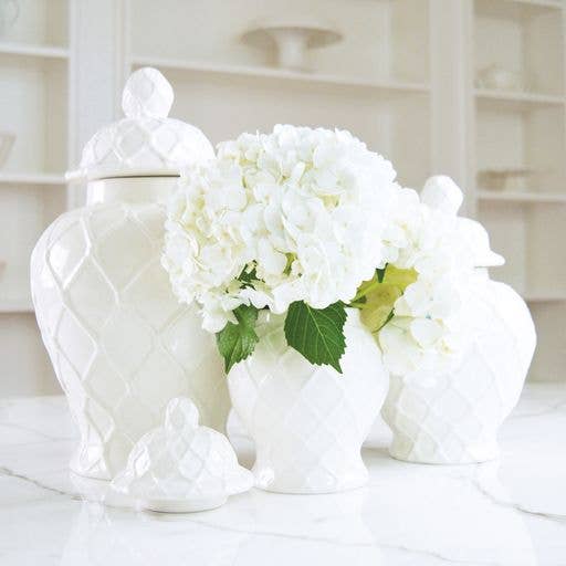8 Oak Lane 8 Oak Lane White Textured Ginger Jar - 2 Sizes | CeCe's Home & Gifts