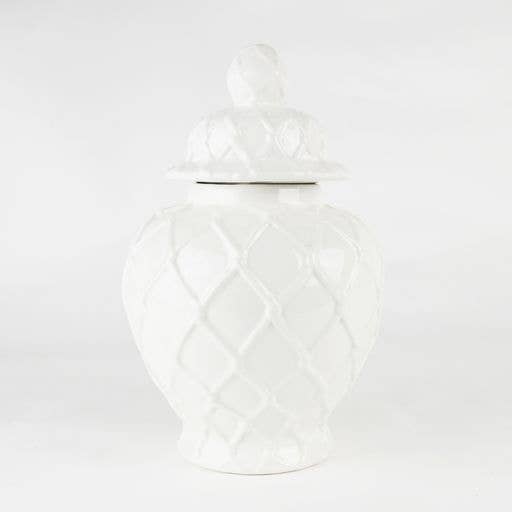 8 Oak Lane 8 Oak Lane White Textured Ginger Jar - 2 Sizes | CeCe's Home & Gifts