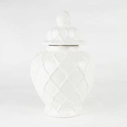 8 Oak Lane 8 Oak Lane White Textured Ginger Jar - 2 Sizes | CeCe's Home & Gifts