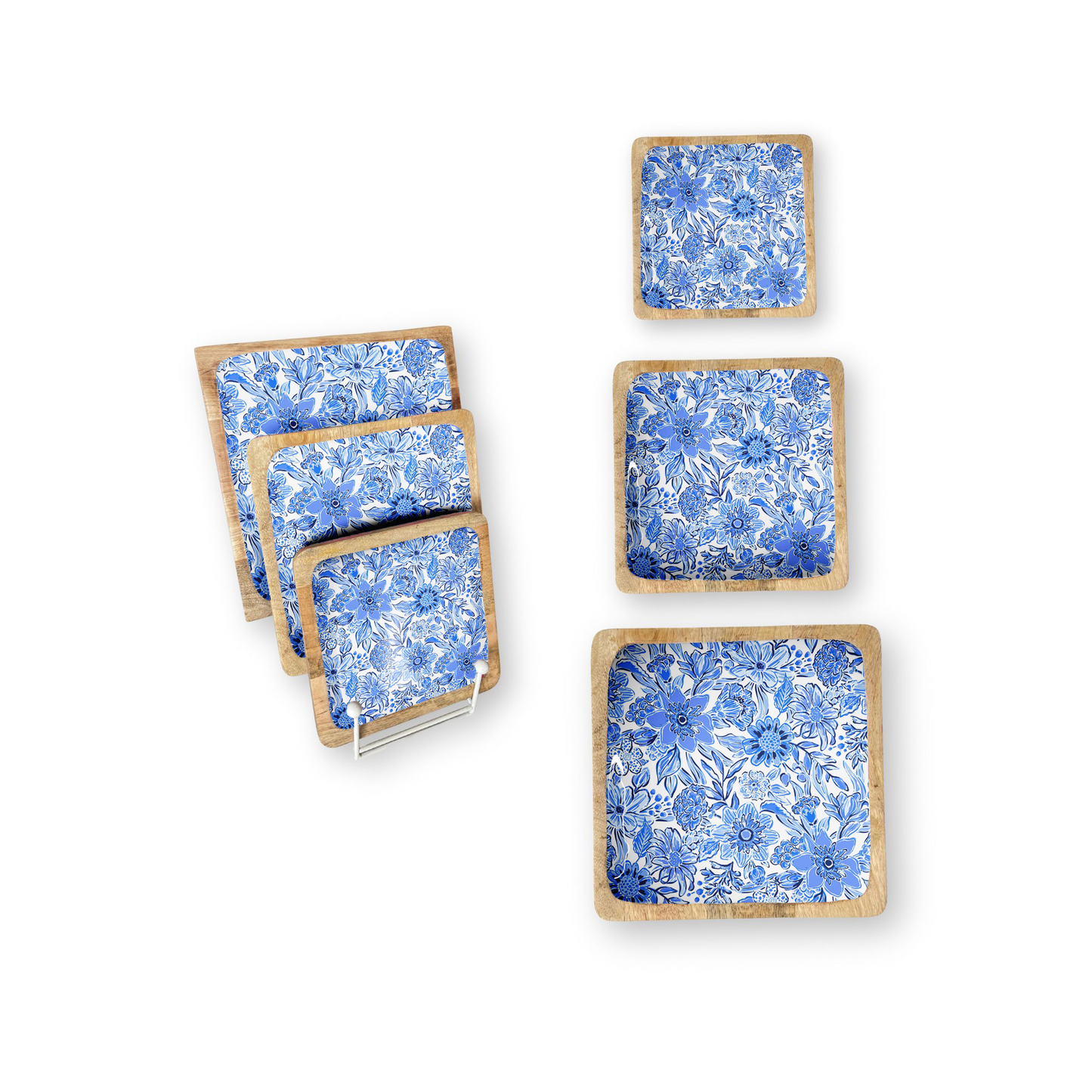 My Casita Blue Floral 8” Square Tray