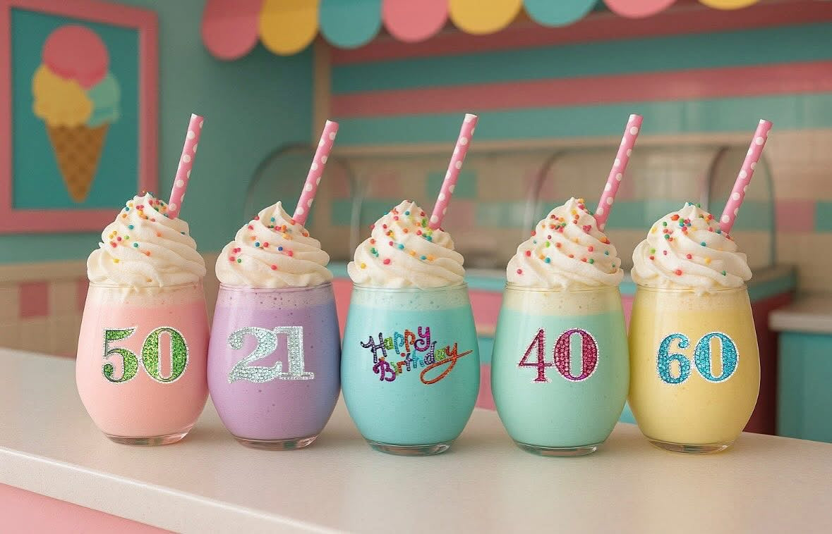 70th Birthday Jeweled Stemless Glassware