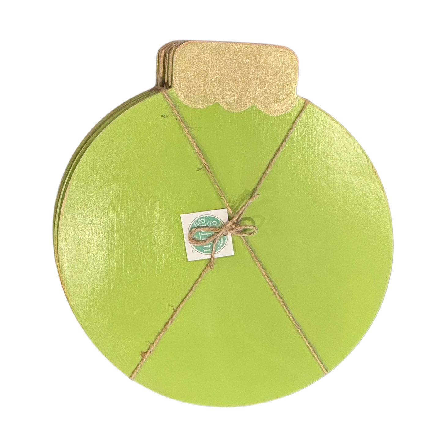 Handcrafted Green Ball Ornament Wooden Placemats - Set of 4