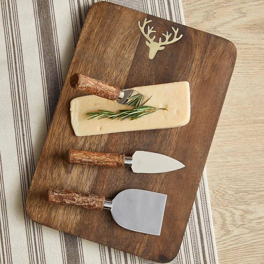 Bark Edge Cheese Knives Gift Set