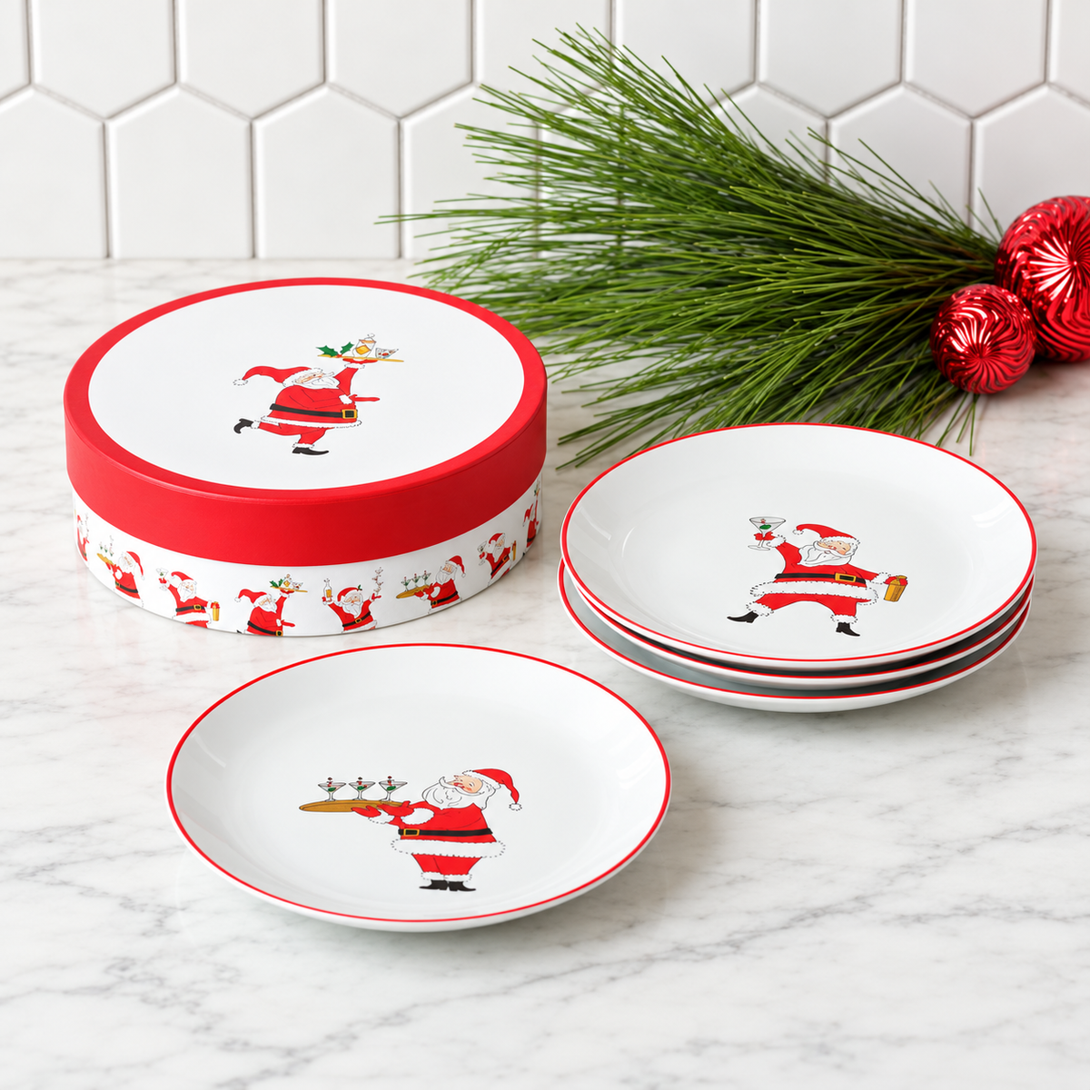 "Cocktails with Santa" Appetizer Plate Gift Set