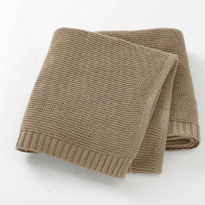 Monogrammed Brown Cotton Baby Blanket