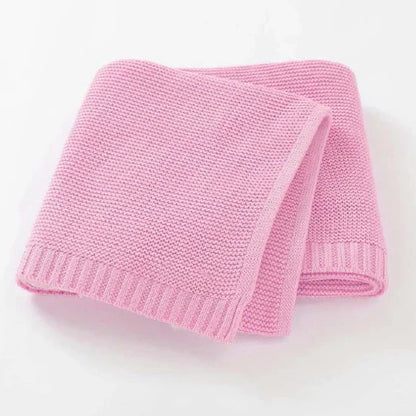 Monogrammed Pink Cotton Baby Blanket