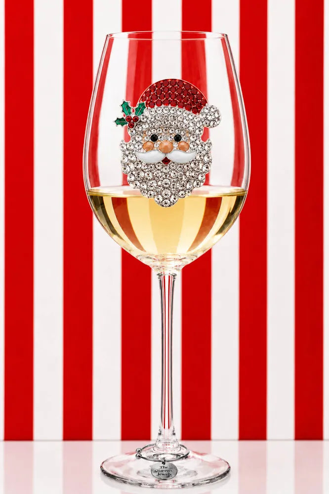 Santa Jeweled Stemmed Glassware