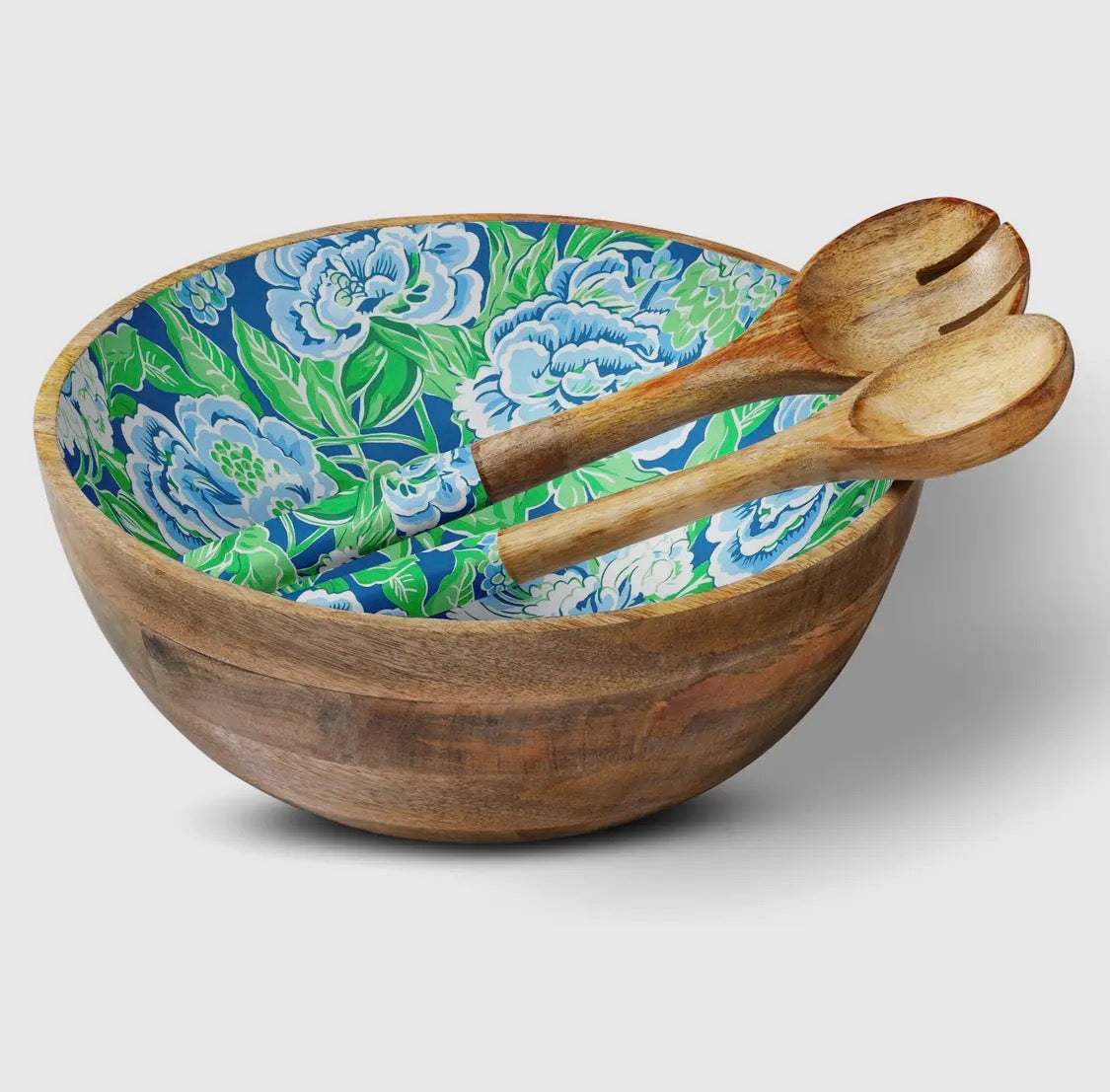 My Casita Blue & Green Floral Decorative Serving Bowl Set