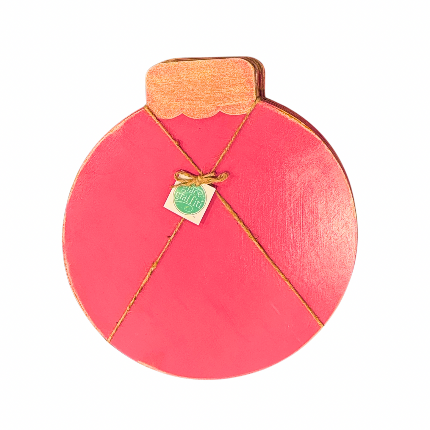 Handcrafted Pink Ball Ornament Wooden Placemats - Set of 4