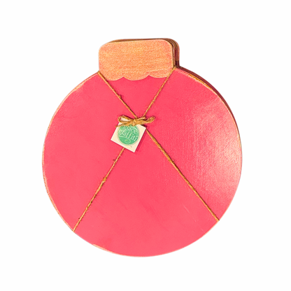 Handcrafted Pink Ball Ornament Wooden Placemats - Set of 4