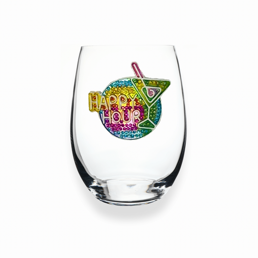 Happy Hour Jeweled Stemless Glassware