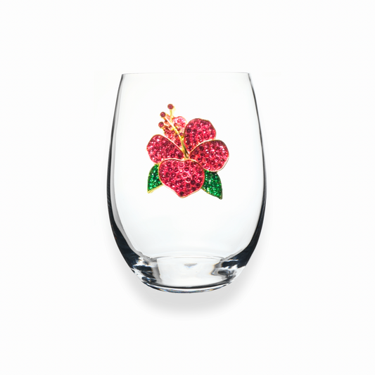 Hibiscus Jeweled Stemless Glassware