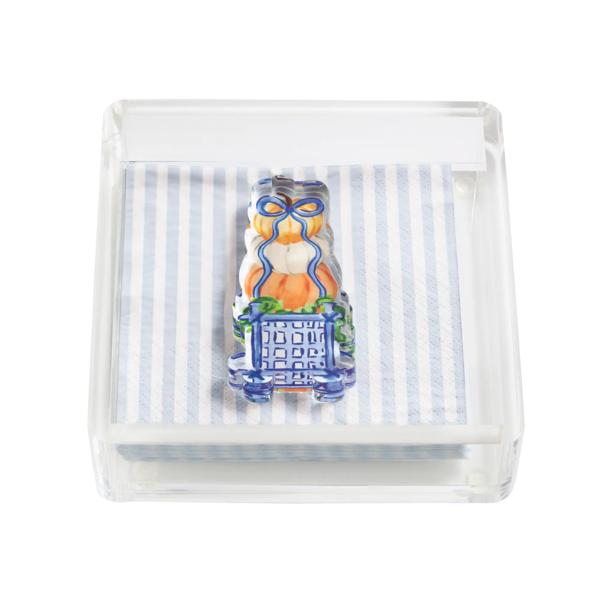Mud Pie Pumpkin Topiary Napkin & Caddy Set