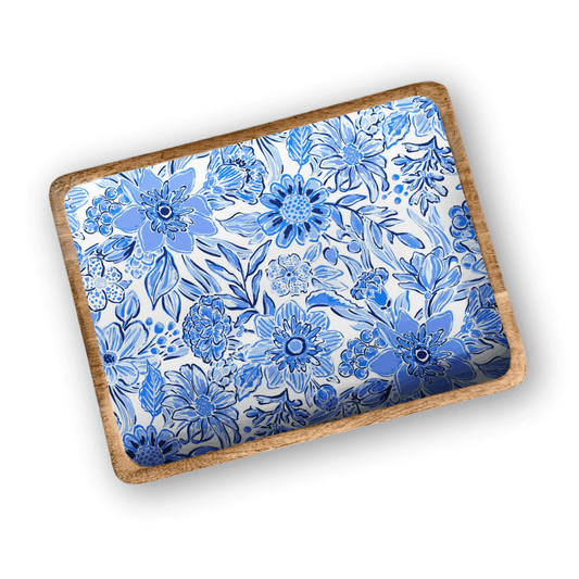 My Casita Blue Floral Decorative Tray