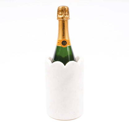 8 Oak Lane White Marble Scalloped Wine Chiller